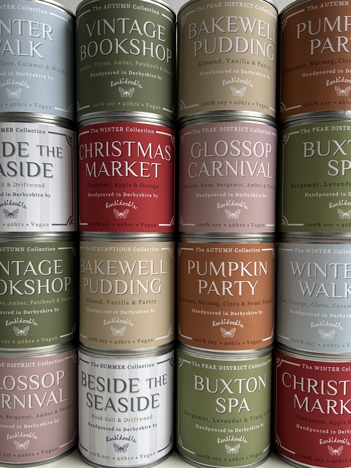 Bakewell Pudding | Candle in a Tin | Dessert Candle | 240g | 100% soy | vegan | 40 hours | Scented candle