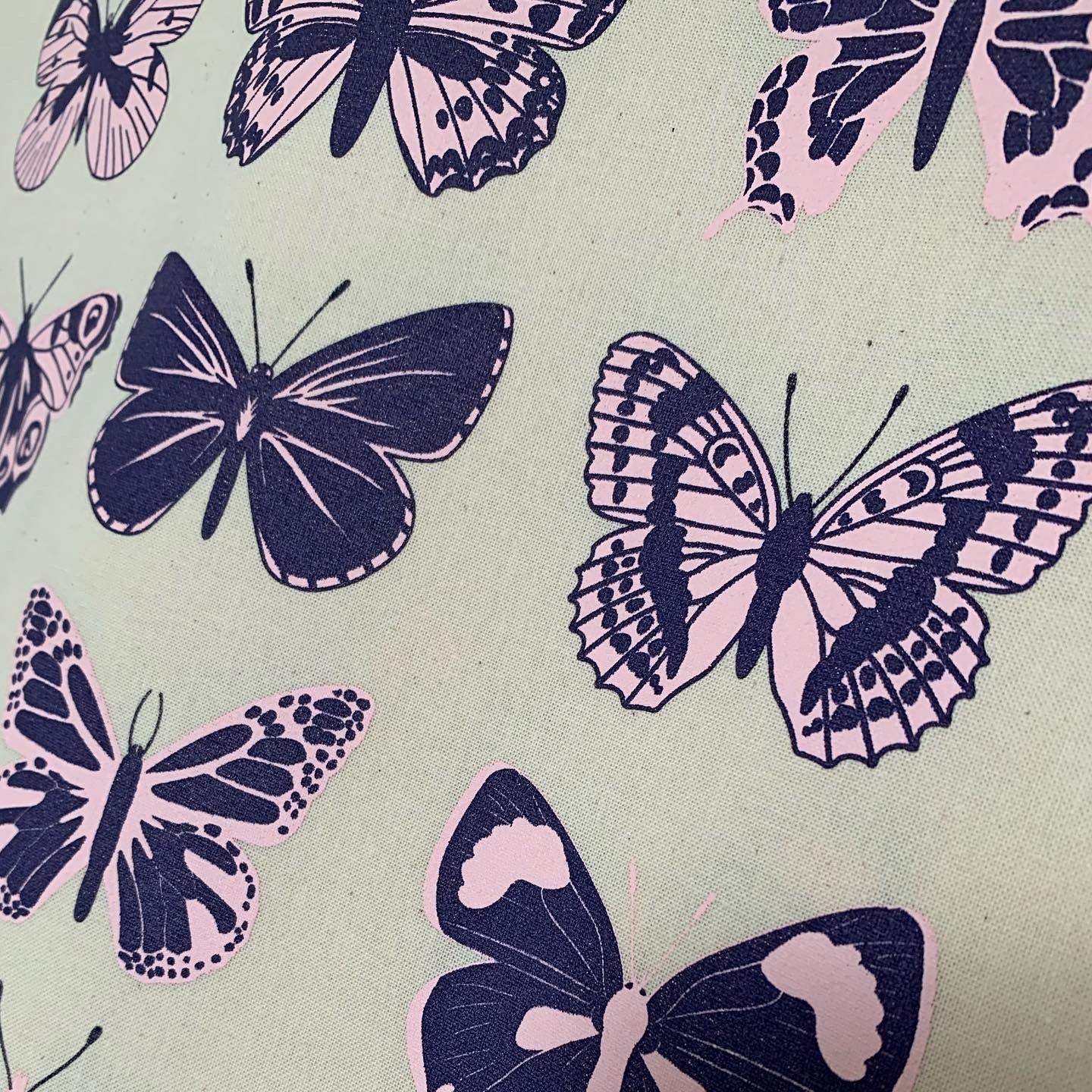 SCREENPRINTED BUTTERFLY TOTE BAG