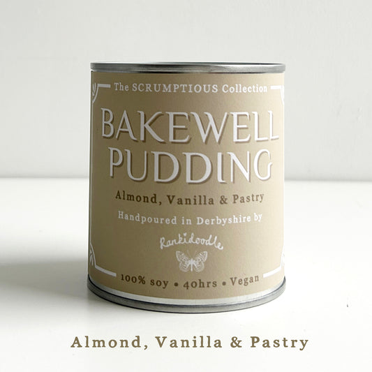 Bakewell Pudding | Candle in a Tin | Dessert Candle | 240g | 100% soy | vegan | 40 hours | Scented candle