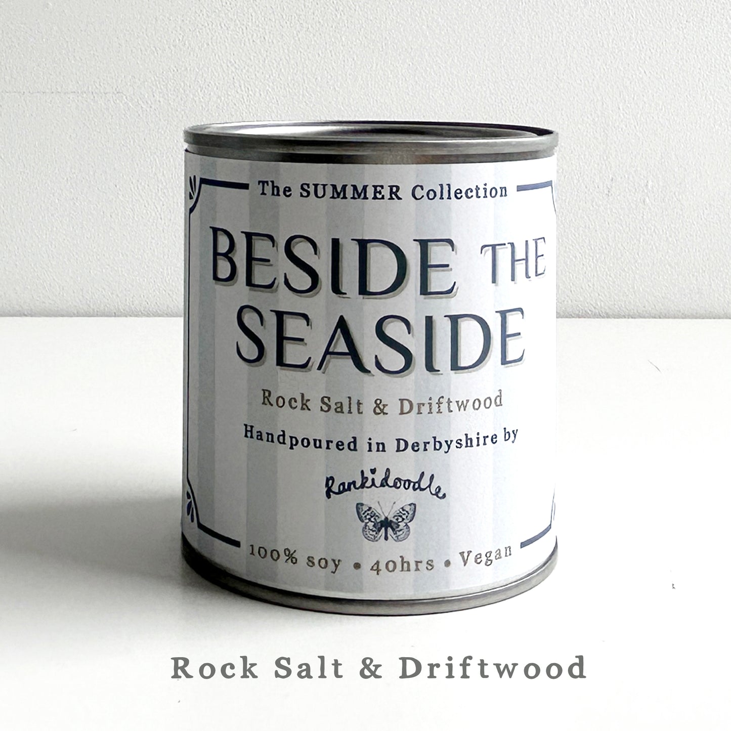 Beside the Seaside | Candle in a Tin | Coastal Candle | 240g | 100% soy | vegan | 40 hours | Scented candle