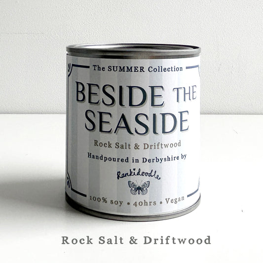 Beside the Seaside | Candle in a Tin | Coastal Candle | 240g | 100% soy | vegan | 40 hours | Scented candle