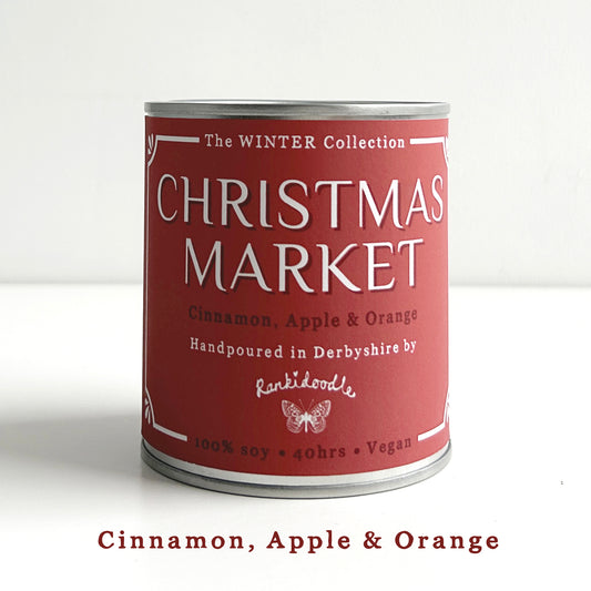 Christmas Market | Candle in a Tin | Christmas Candle | 240g | 100% soy | vegan | 40 hours | Scented candle