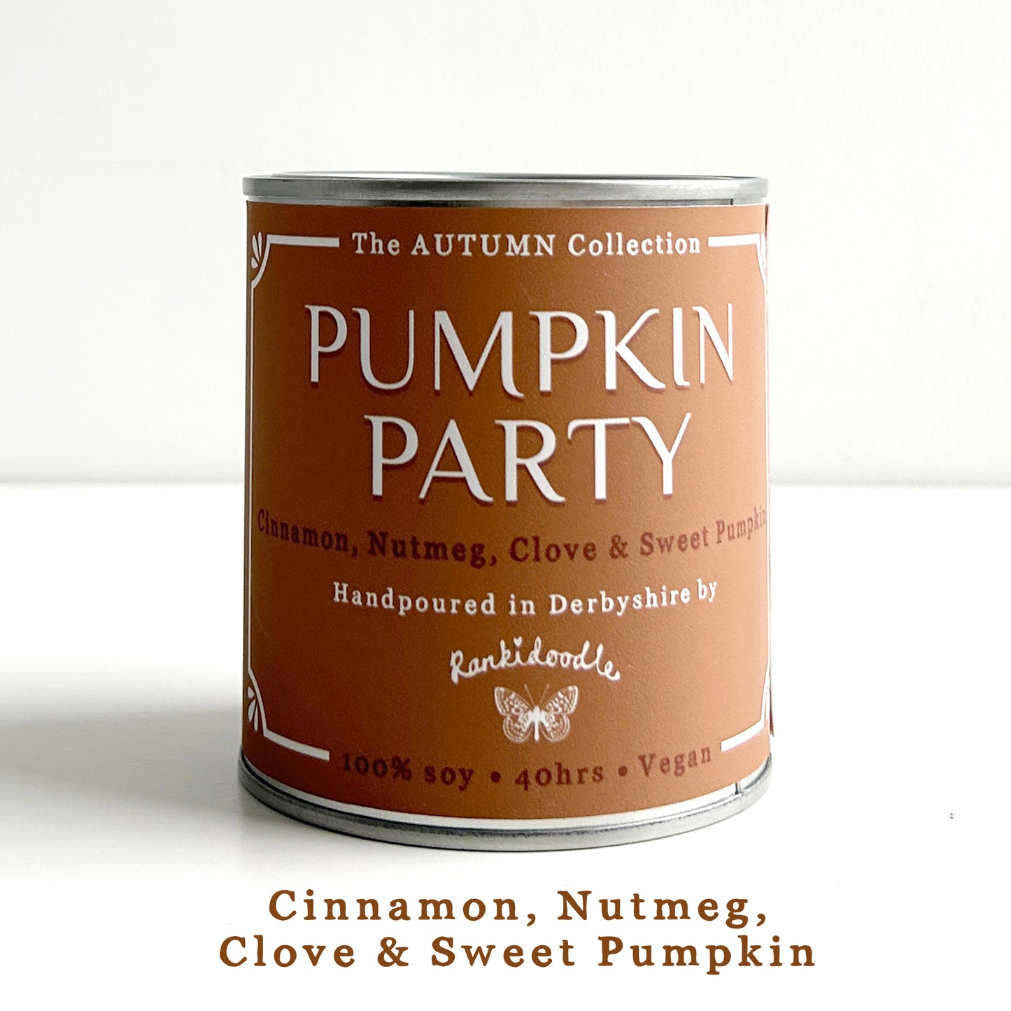 Pumpkin Party | Candle in a Tin | Autumn Candle | 240g | 100% soy | vegan | 40 hours | Scented candle
