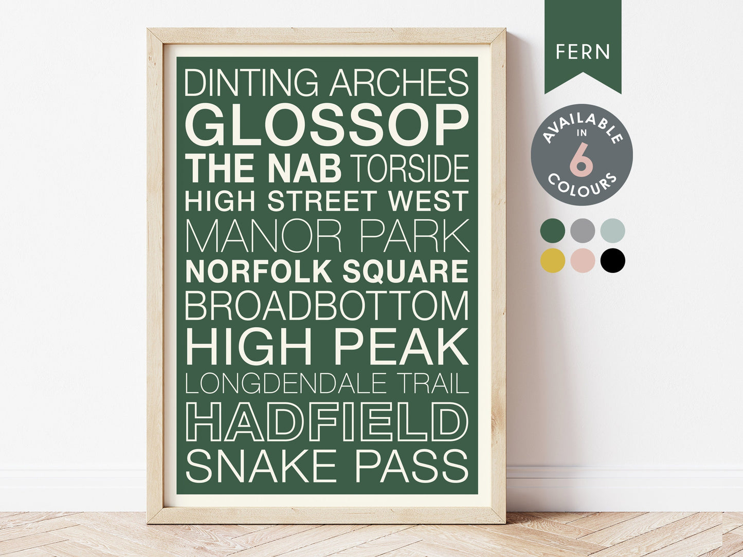 GLOSSOP STREETS PRINT