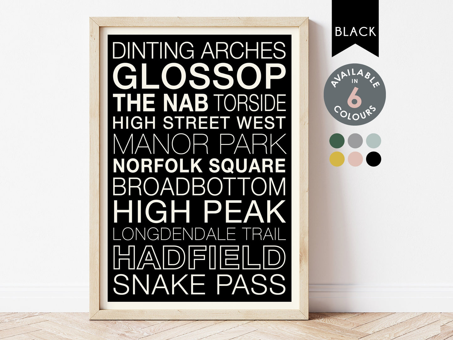 GLOSSOP STREETS PRINT